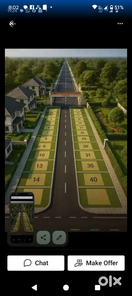 8 lakh me chandauli main highway ke pas plot