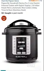 Pigeon By Stovekraft Electra Pro 3 Litre Electric Pressure Cooker wit
