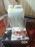 Flute 24 pc glass & 10 liter  plastic bottle 6pc