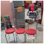 3 steel Chairs and 1 office Chair