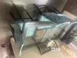 Glass dining table with 5 chairs