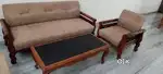 Selling 2 double  bed 5 seater sofa and center table