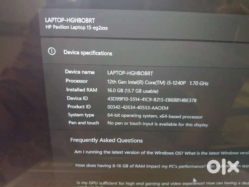 Brand New Laptop HP Pavilion i5 12th Generation 16GB Ram 512GB