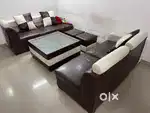 7 seater L shape sofa set with table