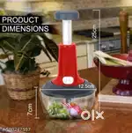 Manual Push-Type Vegetable Chopper with Stainless Steel Blades