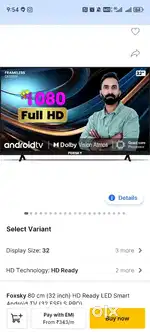 Foxsky Android smart 4k HD Google 32 40 43 50 55 65 Brand new
