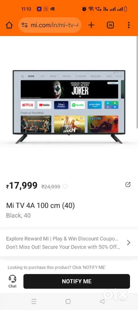 Mi 40 inches smart tv