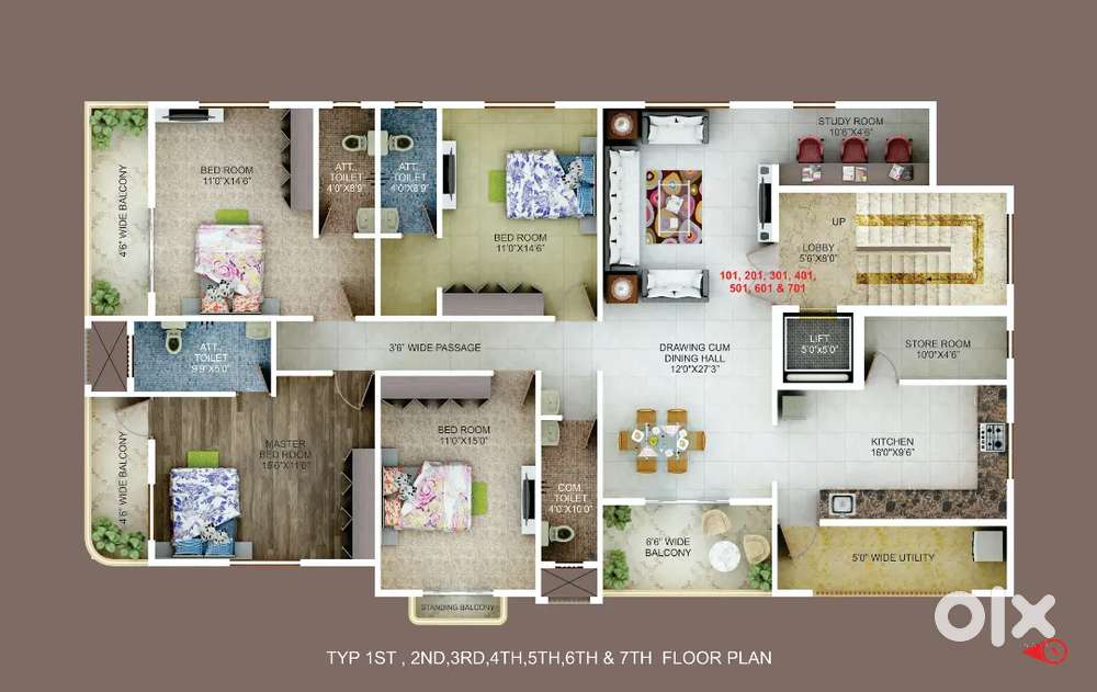 It's a 7 floor building apartment.. each floor 4BHK ..good locality!!