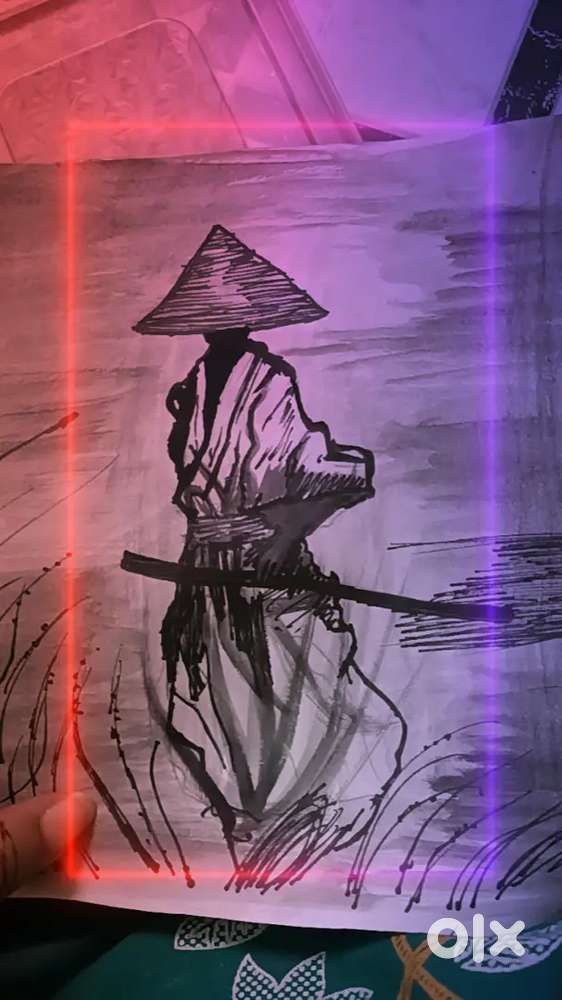 Unique artistry artwork chinese ninja warrior handling frames