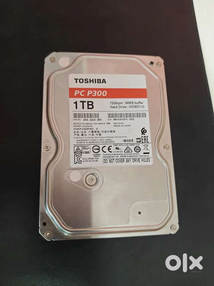 Toshiba Internal Hard Disk 1TB (2018 Model) - Fully Working,