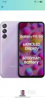 Samsung galaxy f15 8 gb ram    only short time use   only chager