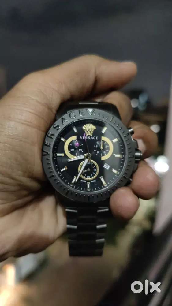 vercase mens black 45mm new crono watch