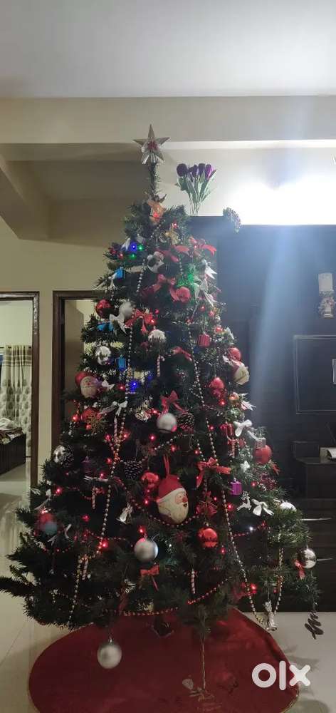 Christmas tree with complete decor set for sale
