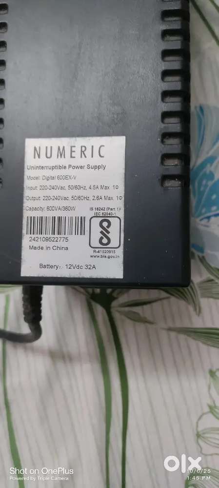 600VA/360W capacity Numeric Inverter