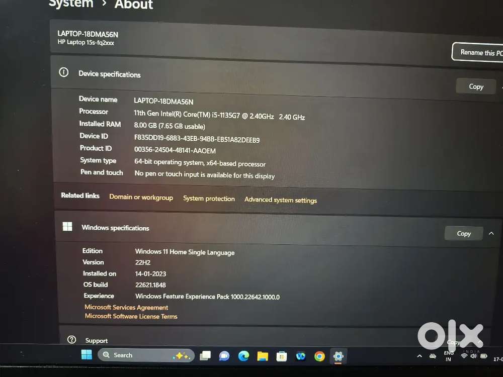 New laptop HP i5,11 gen
