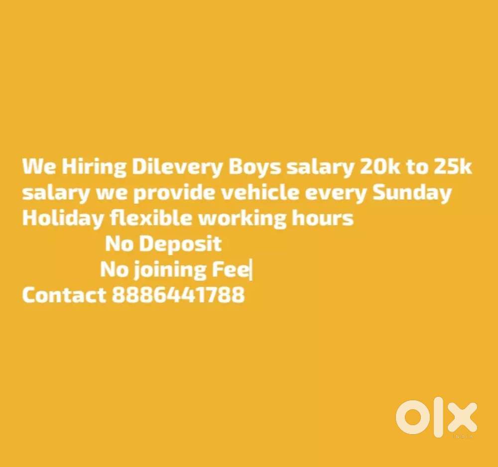 Wanted Dilevery Boys  we provide 3 wheeler auto no deposit no fee