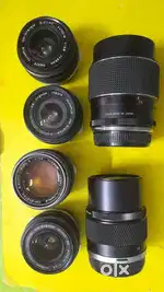 Set of Olympus OM Zuiko  Prime Manual lenses