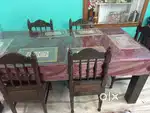 8 Seater dining table with wooden and marbel work