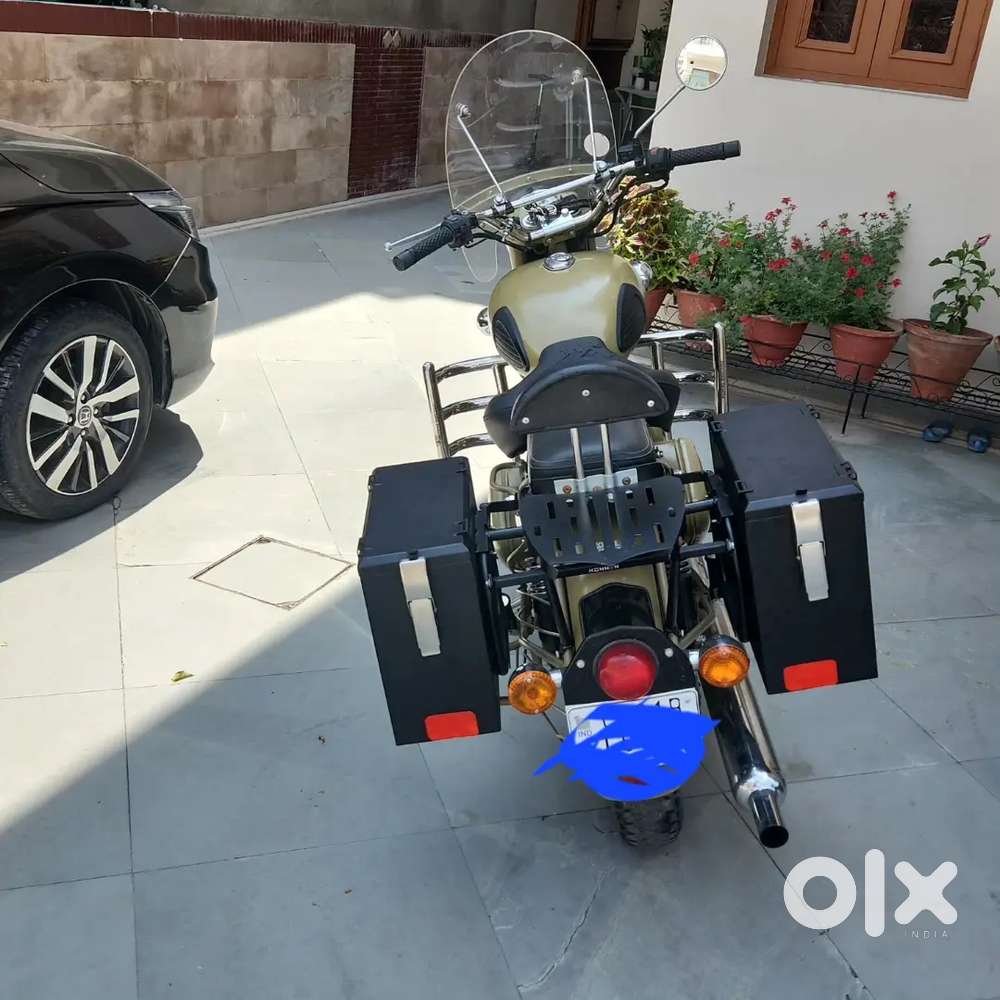 Durable panniers/side boxes for re350/500 complete set for sale