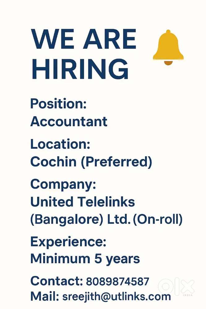 Urgent requirement , Edappally Ernakulam