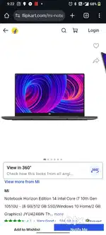 Mi Notebook 14 Intel core i7 10th Gen