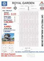 EMI base PLOTs Project Present Royal Garden Potka, Bengali basha, JH