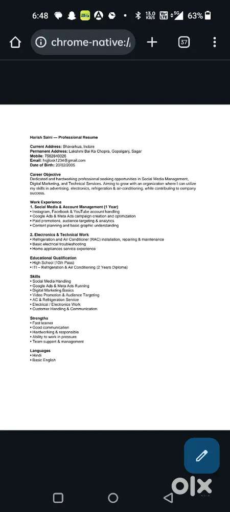 Social media account handling job Chaiya