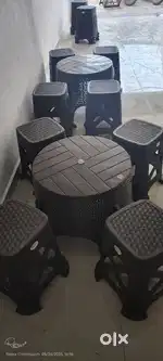 डस्टबीन फ्री –3tebal, 18stools, 2मेजस्टील, मसाला सेट 12 खाने का