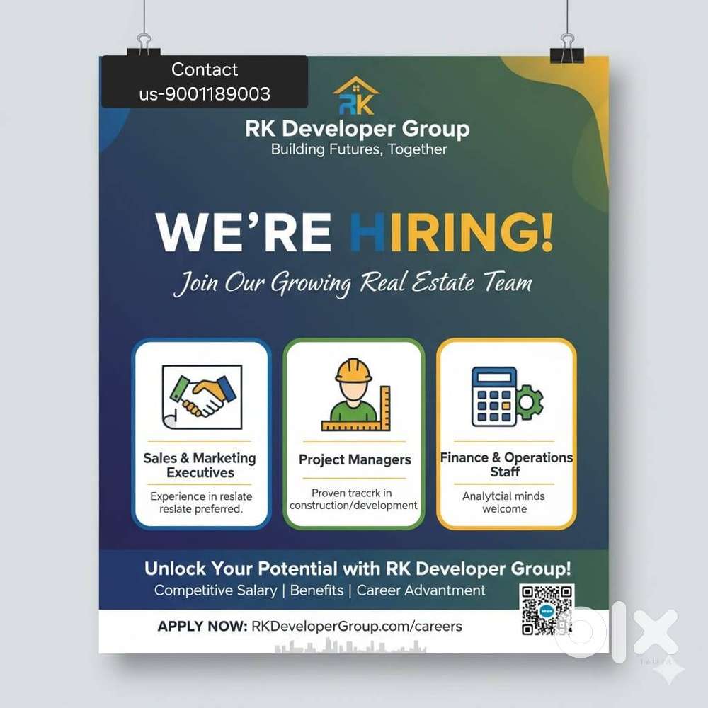 We are Hiring for Real - Estate sales associate.