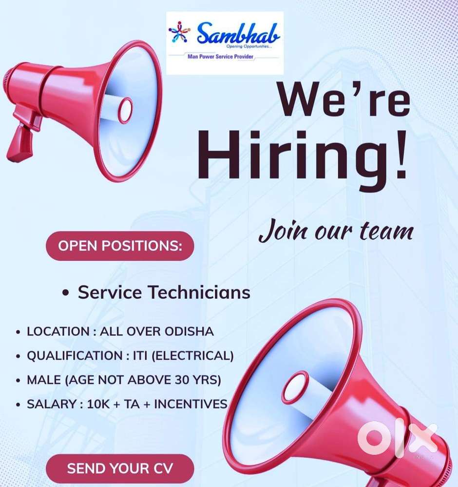 Service Technician All Over Odisha Job in Bhubaneswar