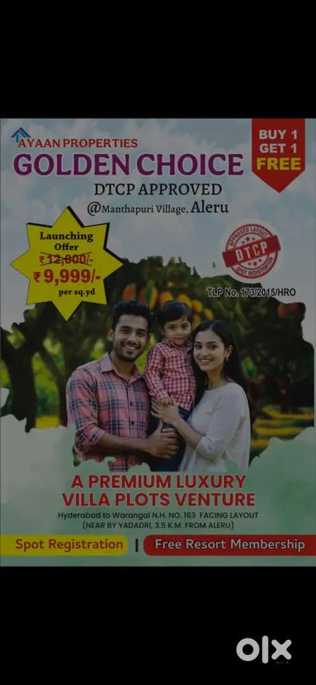 Buy 1 get 1 plot free@Aler