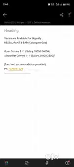 Allrounder Cook For Restaurant And Bar in Calangute