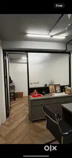 Black Aluminium & Glass Partition – Mirror & Frosted Film | Like New!