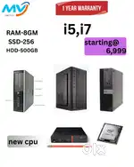 CPU - Branded  Ram - 8GB  Hard disk -500GB  Starting @ 6,999