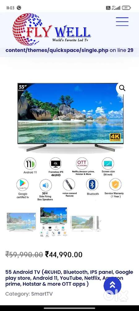 Flywell 55 inches TV