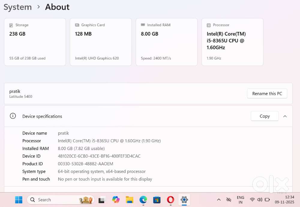 Dell Laptop for brand now condition for 1 month use only