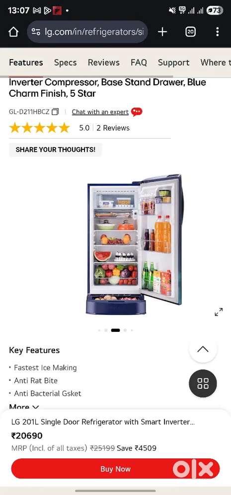 LG fridge for sale urgent