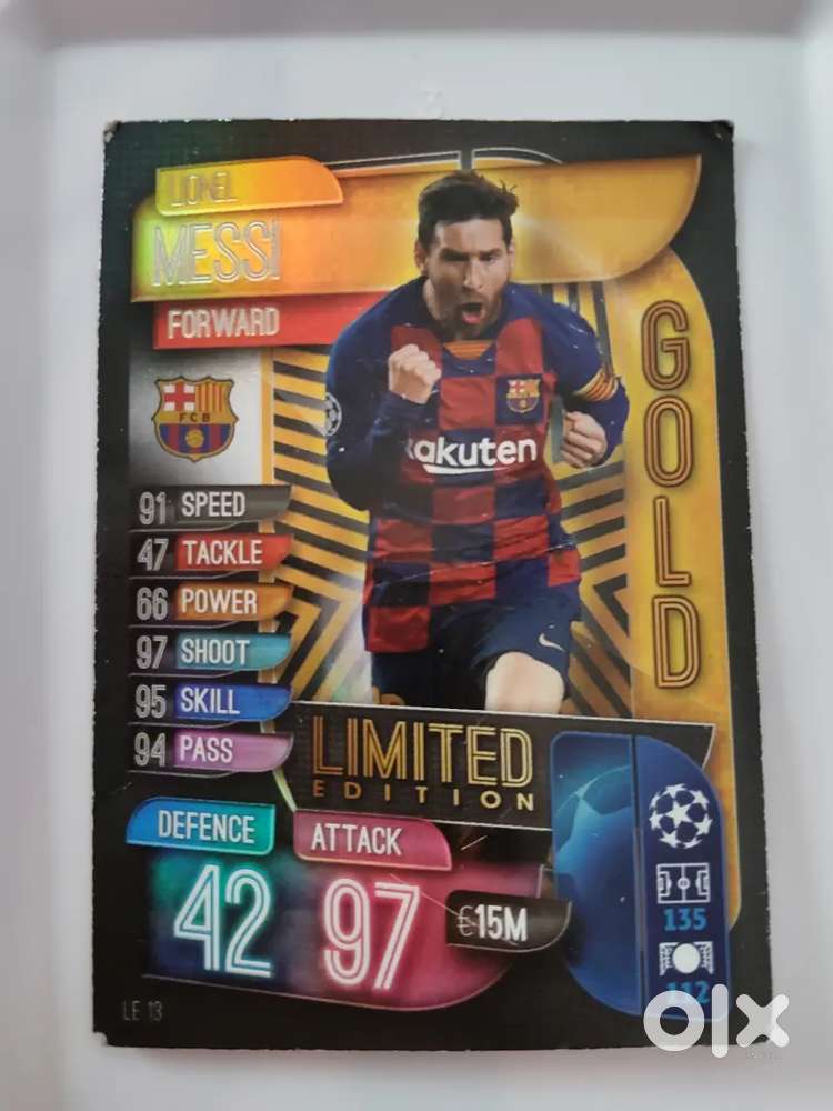 ₹1200(Negotiable) Topps match attax card messi rare one