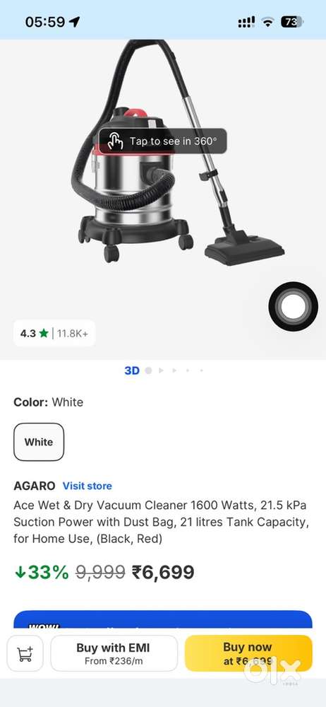 Agaro ace wet & dry vacuum cleaner
