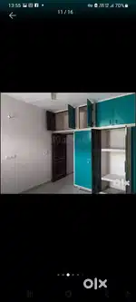 Two ventilated rooms with kitchen and washroom.