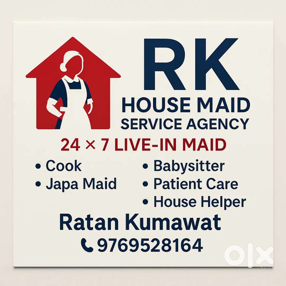 24×7 ke liy babysitter cook house maid chaiy female girls urgently