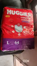 Hughies Diaper L Size 64 nos  sealed