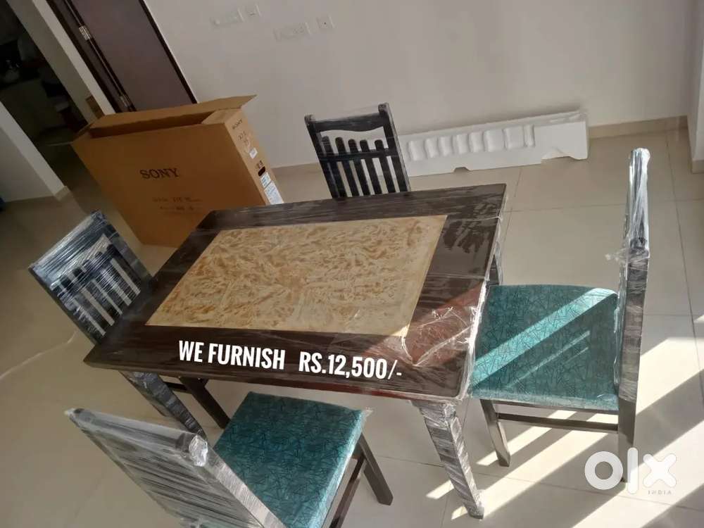 New Teakwood dining table with 4 chairs for Just Rs.12500