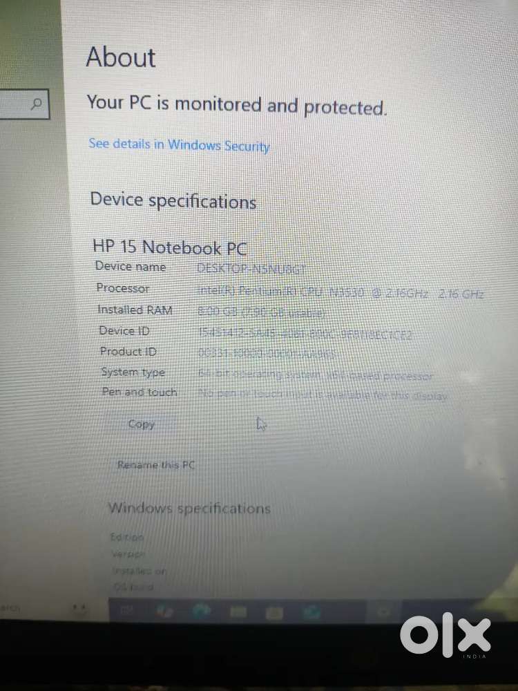 HP 15 NOTEBOOK 8gb ram 1tb Hard disk