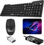 Keyboard and gaming light mouse and USB nanecter and mouse pad
