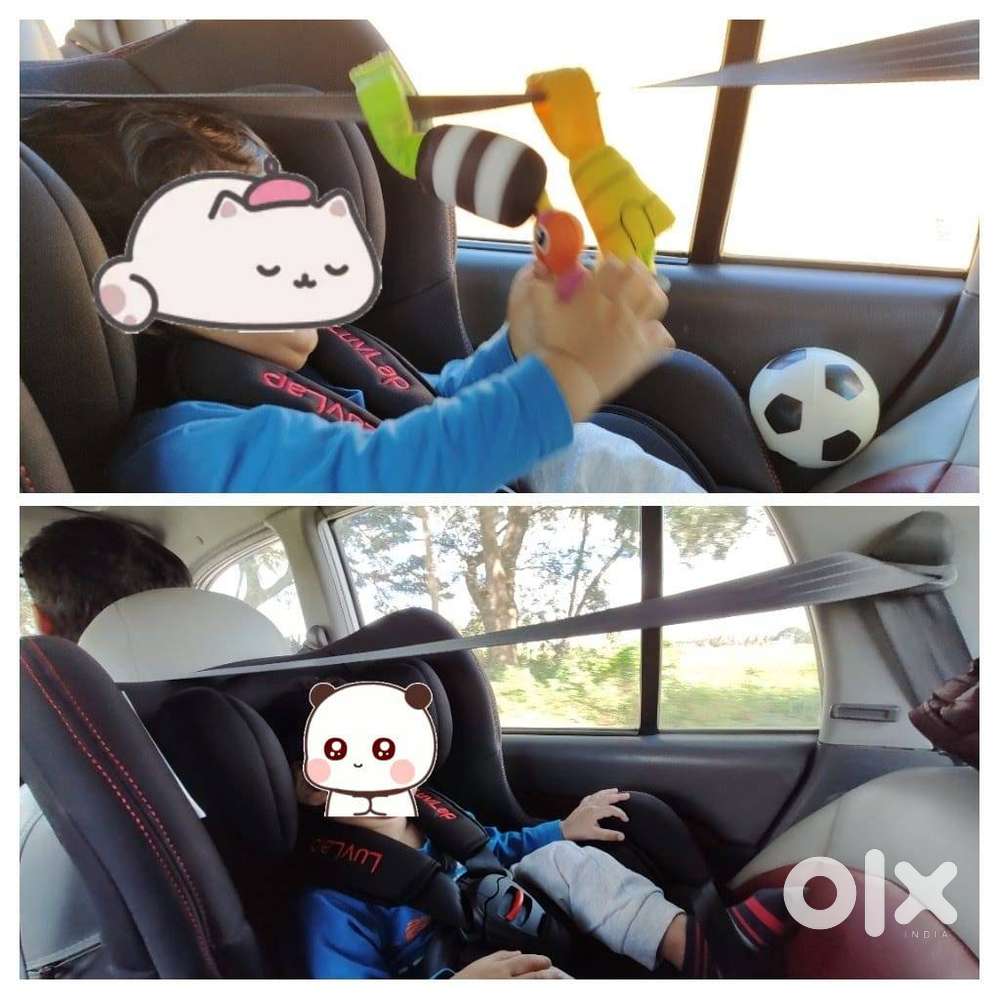 Babyhug cot, mattress, bedding + Luvlap convertible Infant car seat