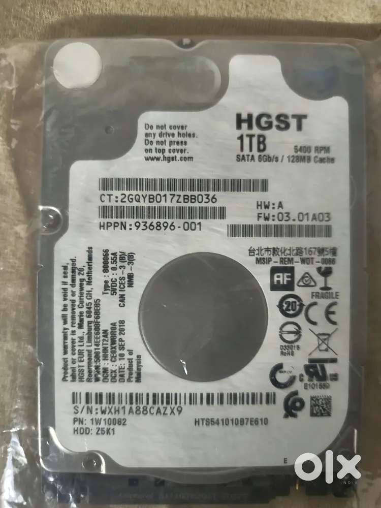 Laptop internal hardisk 1tb