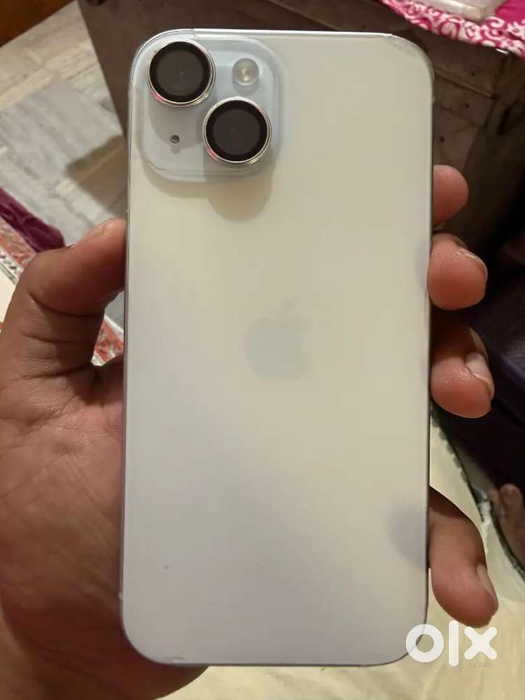 I phone 15 white blue