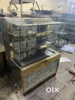 Secondhand golden steel display counter fridge 3ft available