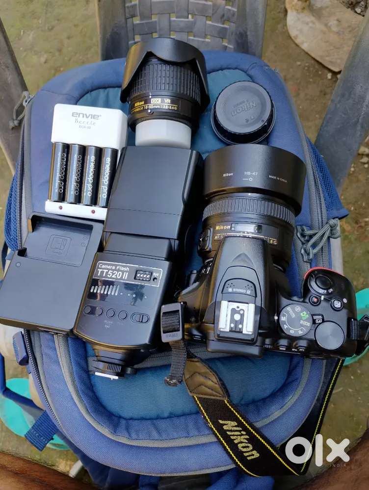 Nikon5600d, kit lens, 1.8prim lens, GOODX TT520ii flash, 32memory